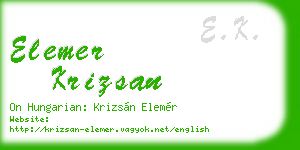 elemer krizsan business card